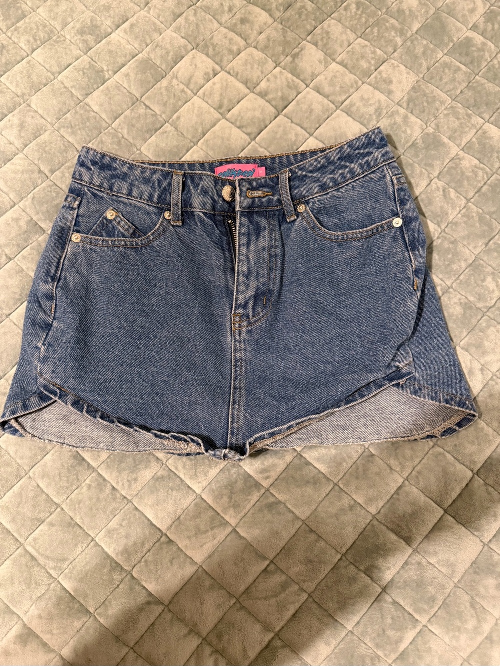 Edikted Denim Mini Skirt - size S - Picture 1 of 3